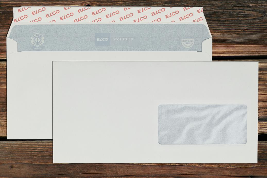 Briefhüllen mit Fenster C6/5 114x229 mm Haftklebend Recycling Naturweiß 100 g/qm